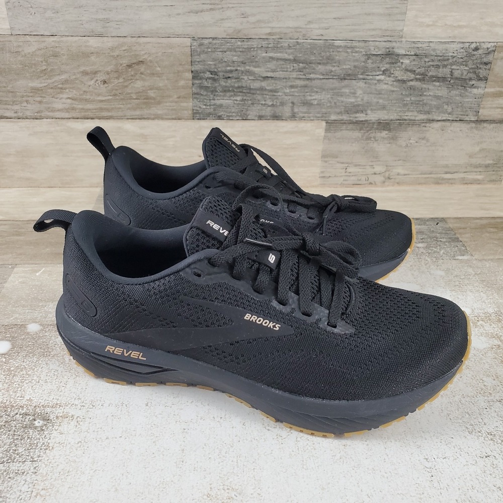 Brooks Revel 6 Womens Shoes Sz 9.5 M Road Running Black Cream Lace Up Sneakers
